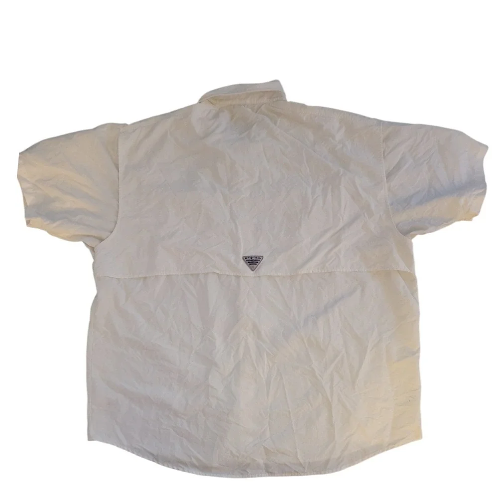 Columbia PFG Bahama Vent Fishing Shirt Mens XXL‎ White Short Sleeve Omni Shade